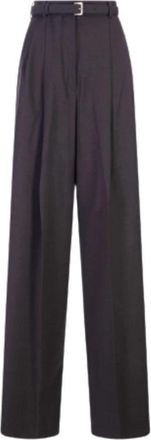 Sportmax Oversize Broek - Dames - Wijde Broeken - Zwart - S - Wol - Broeken