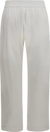 Brunello Cucinelli Womens Track Pants With Monili Detailing Natural Cotton Trousers