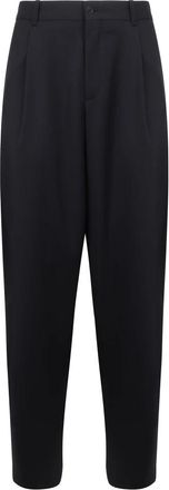 Giorgio Armani Single-pleat Virgin Wool Broeken - Heren - Nette broeken - Blauw - L - Broeken
