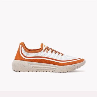Psudo Mens Court Shoes In White/orange