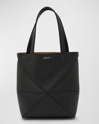 Loewe Puzzle Fold Mini Tote Bag in Shiny Leather