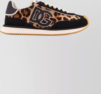 Dolce & Gabbana leather leopard-print low-top sneakers