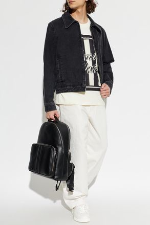 Ami Denim Jacket With Pockets, Mens, Black