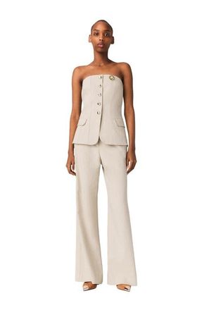 Maje Tailored bustier top in Beige at Nordstrom, Size 36 Eu