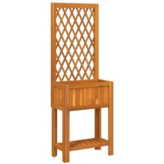 vidaXL Planter with Trellis and Shelf 55x29.5x152 cm Solid Wood Acacia vidaXL
