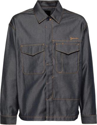 Givenchy Embroidered Denim Shirt with Logo