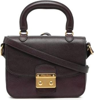 Miu Miu Pre-owned Handbags, female, Purple, Size: ONE SIZE Pre-owned Bicolor Goatskin Satchel