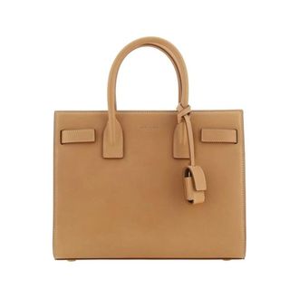 Saint Laurent Luxury Leather Handbag with Martingale Detail - female - Saint Laurent - Handbags - Beige - ONE SIZE - Bags