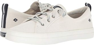 Sperry Top-Sider Crest Vibe Washed Linen Womens Lace up casual Shoes White : 7.5 M (B), Canvas