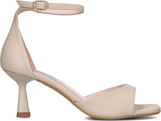 Notre-V Schoenen, Dames, Beige, 39 EU, Leer, Elegante Sandalen met Kittenhak