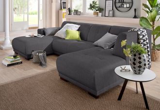 HOME AFFAIRE Wohnlandschaft »Langeland U-Form« incl. 2 Zierkissen, Recamiere wahlweise links oder rechts