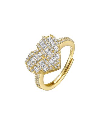 Genevive 14K Over Silver Cz Statement Ring