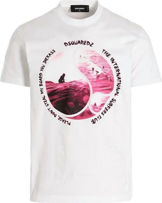 Dsquared2 Mens Cool Fit T-Shirt In White Multi