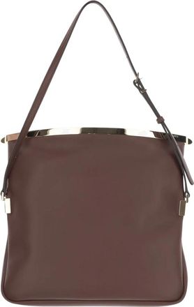 Tod's Leren Flap Schoudertas met Gouden Details - Dames - Schoudertassen - Bruin - ONE Size - Leer - Tassen
