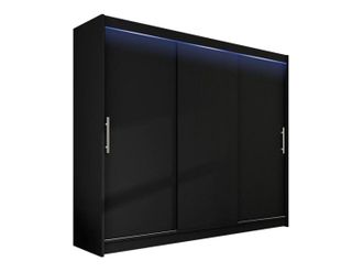 Mirjan24 Armario Closico 118, Negro, 215x250x58cm, Puertas De Armario: Correderas, N&uacute;mero De Estantes: 0, Led