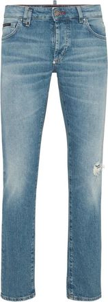 Philipp Plein Super Straight Cut Jeans - Heren - Slim Fit Jeans - Blauw - W33 - Katoen - Jeans