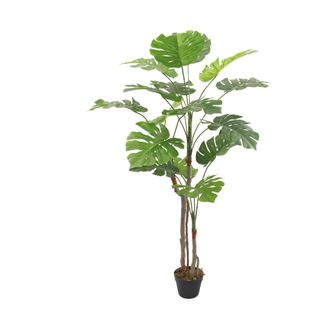 Mobili Rebecca Mobili Rebecca - Planta Artificial De Monstera Rebecca Mobili Merah 155x50x50 Peva Polietileno Verde Marr&oacute;n