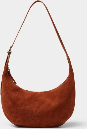 Simons Womens Soft faux-suede rounded hobo bag