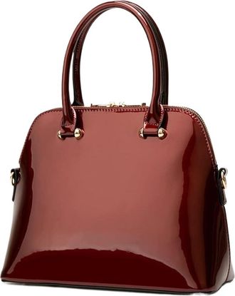 Generic Handbag Patent Leather Top Handle Purse Glossy Shoulder Bag Work Evening Party Shopper Crossbody Satchel