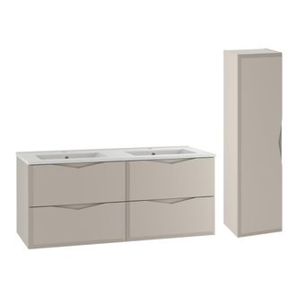 Petits Meubles Set de muebles con lavabo encastrado y columna estratificado 120cm