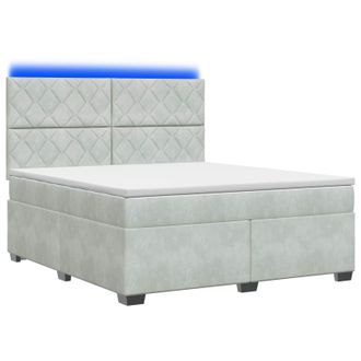vidaXL Letto Box Spring Con Materasso Grigio Chiaro 180 X 200 Cm Vidaxl