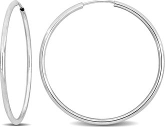 Mimi & Max 30mm Hoop Earrings in 14k White Gold