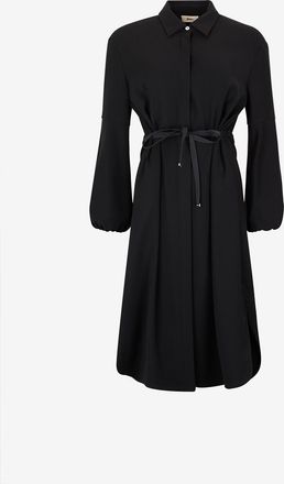 Herno Mittellanges Hemdkragen-Kleid aus Krepp
