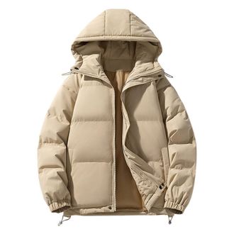 Generic DUHENWU Quilted Jacket For Women UK Hooded Puffer Down Coat Short Winter Jacket Lightweight Waterproof Jackets with Fur Hood Plus Size Trench Coat Lon