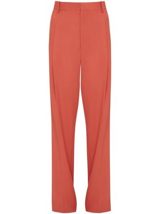 Victoria Beckham Pantaloni a gamba ampia con pieghe - Arancione