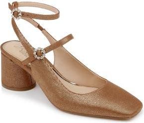 Badgley Mischka Keilani Ankle Strap Mary Jane Pump in Gold Metallic at Nordstrom Rack, Size 6