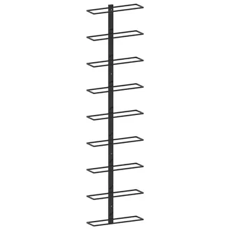 vidaXL Botellero De Pared Para 9 Botellas Hierro Negro Vidaxl