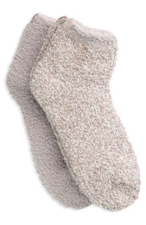 Barefoot Dreams CozyChic Assorted 2-Pack Ankle Socks in Oyster Multi at Nordstrom