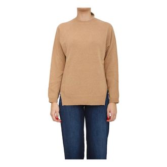 Twinset Maglia Cammello - Dames - Ronde hals truien - Bruin - M - Wol - Truien & Vesten
