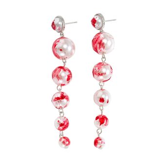 Generic Gothic Halloween Earrings Dripping Blood Imitation Pearls Tassel Dangle Costume Jewelry Party Accessories Elegant Drop Statement Earrings for Women (B