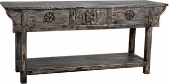 Wanderlust Deco Wanderlust Deco - Recibidor De Madera Acabado Artesanal Envejecido Blanco 181x45x80