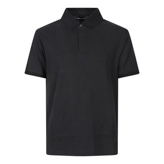Emporio Armani Geprint Polo Shirt - Heren - Polos - Blauw - L - Katoen - Tops