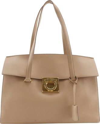 Ferragamo Beige Leather Tote Bag (Pre-Owned)