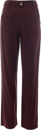Patrizia Pepe Womens Twill Trousers Wood Brown Viscose