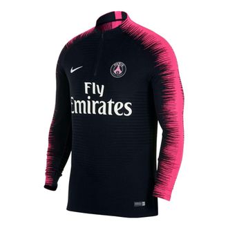 Nike Contrasting Colors Alphabet Team Half Zipper Soccer Jacket Black Pink 894192-011