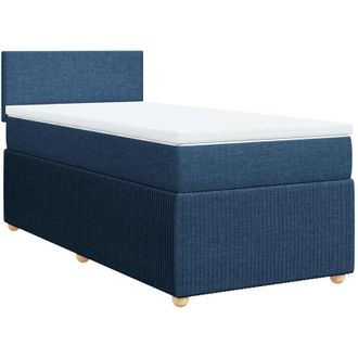 vidaXL Cama Box Spring Con Colch&oacute;n Tela Azul 90x190 Cm Vidaxl