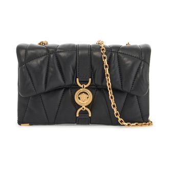 Versace Cross Body Bags, female, Black, ONE SIZE, Quilted Nappa Leather Mini Bag