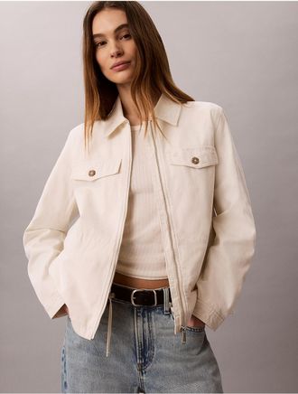 Calvin Klein Jeans Calvin Klein Womens Cotton Canvas Jacket - White - XS