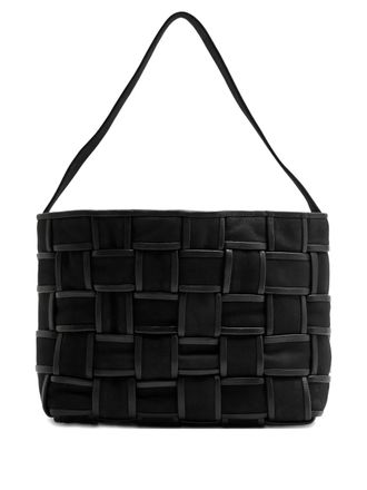 St.Agni Border Woven tote bag - Black