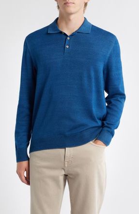 Alex Crane Feather Organic Cotton Polo Sweater in King at Nordstrom, Size Xx-Large