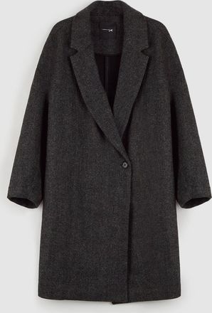Jeanne Vouland Manteau Kapri Chevron Noir Gris