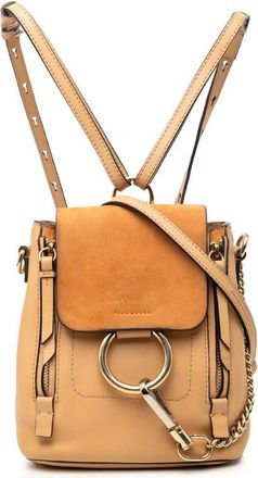Chlo&eacute; Pre-owned Chloe Mini Calfskin and Suede Faye Backpack Ladies 03177565