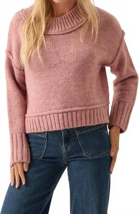 Promesa Vana Exposed Seam Long Sleeve Sweater In Pink