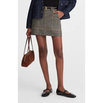 Madewell Plaid Miniskirt in Brown Gray Plaid at Nordstrom, Size 10