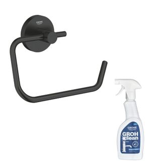 GROHE Dispensador De Papel Higi&eacute;nico De Pared Grohe Start Negro Mate + Limpiador Grohclean