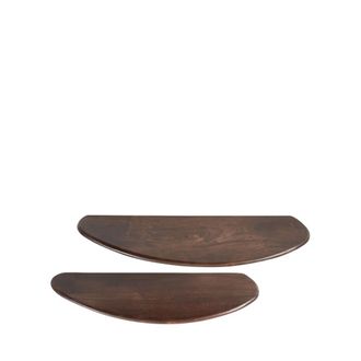 Woood Conjunto de 2 estanter&iacute;as de pared de madera - madera oscura